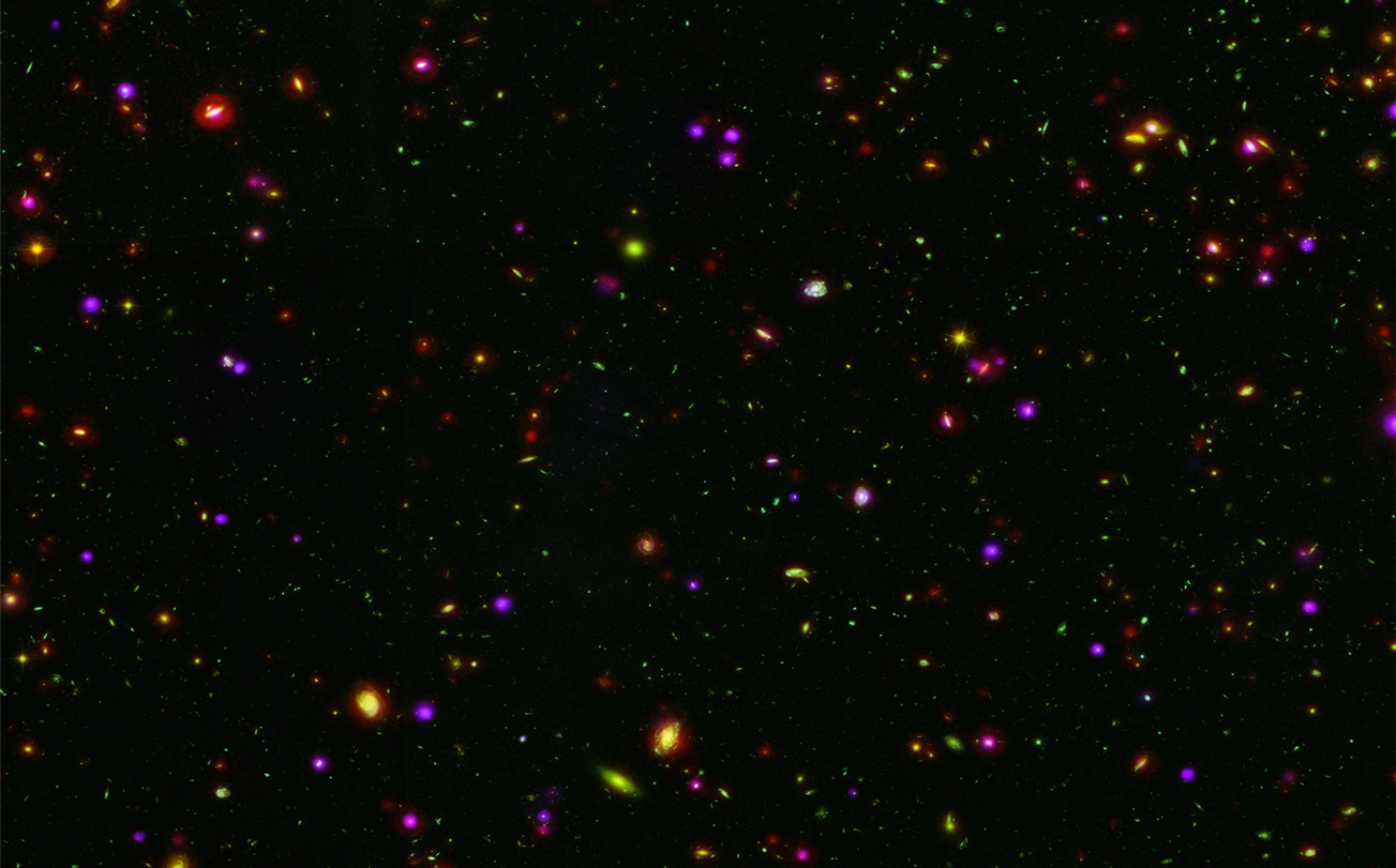 Combination of objects and colors of the other four images